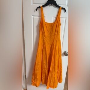 Vibrant Orange Sleeveless Dress